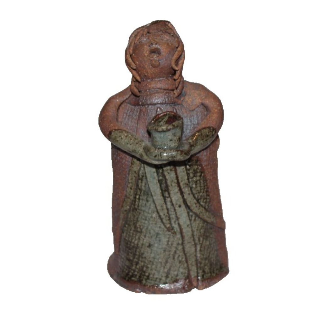 vintage handmade rustic candle holder primitive textured singing